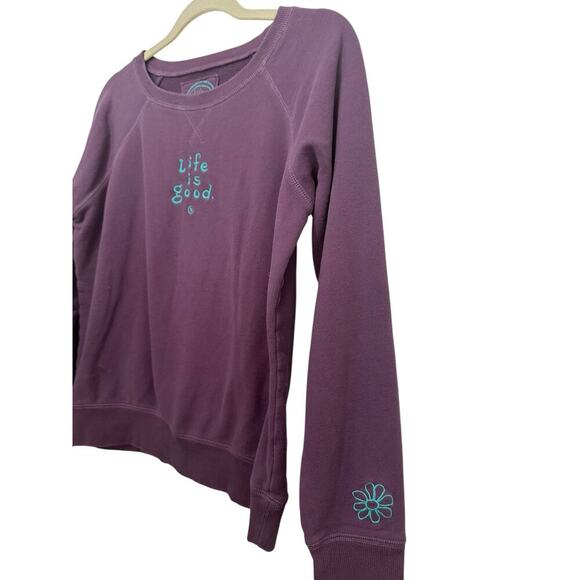 Life Is Good Women's Purple Round Neck Pullover Sweatshirt Size Medium - Picture 2 of 4